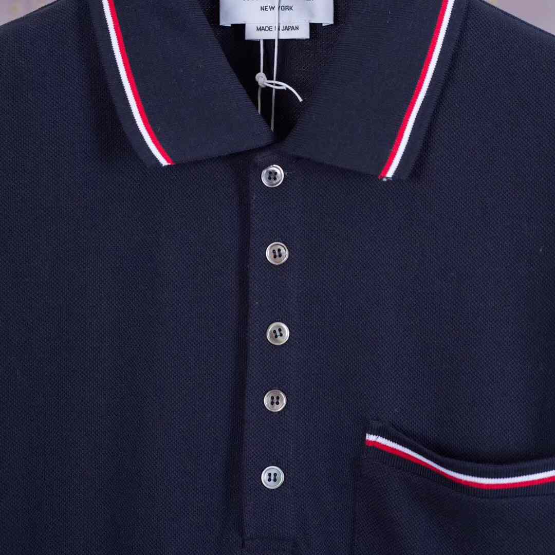 Thom Browne Bar Stripe Short-sleeve Polo   TB1767 - DesignerGu