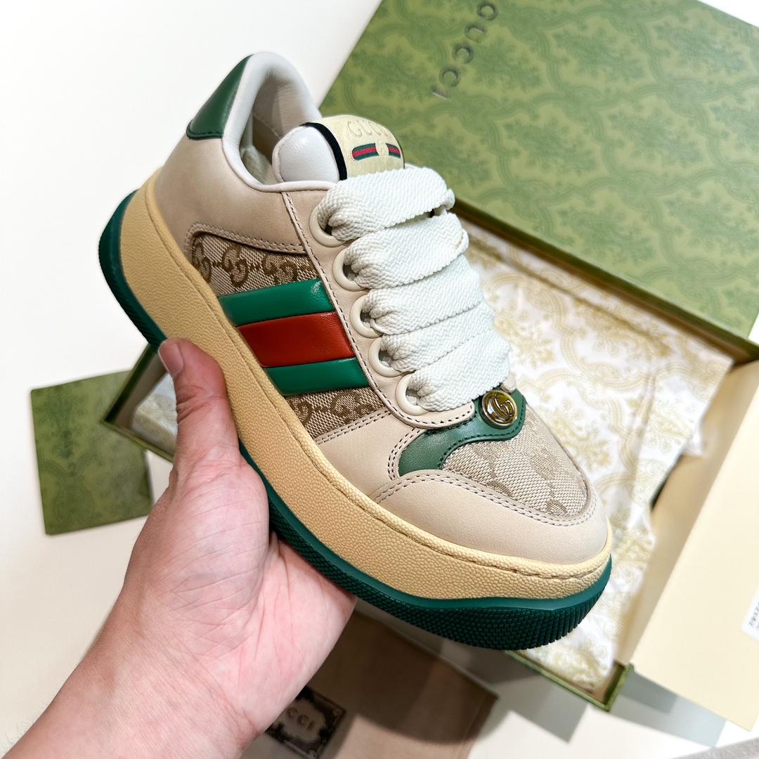 Gucci  Women's Screener Trainer With Web - DesignerGu