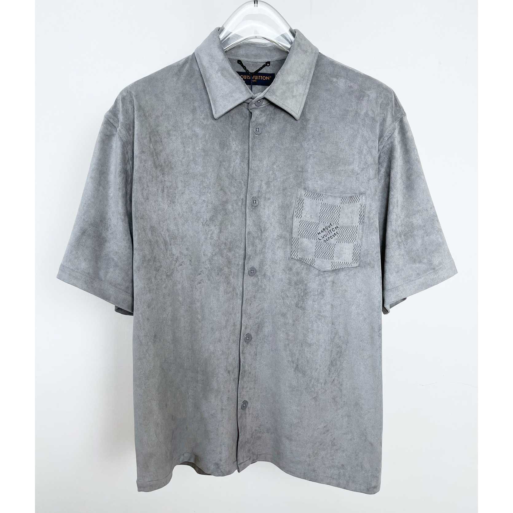 Louis Vuitton Short-Sleeved Suede Overshirt   1AFQON - DesignerGu