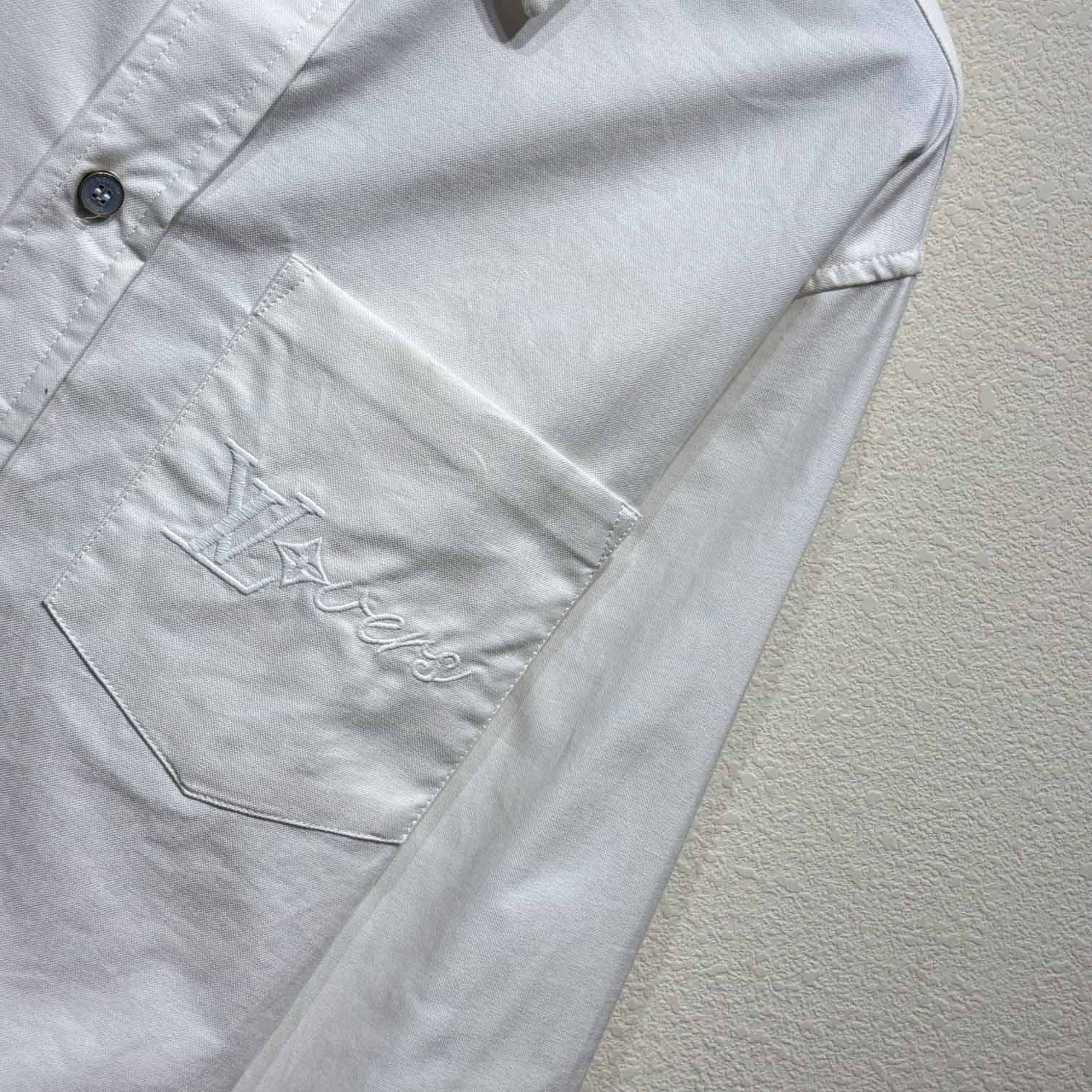 Louis Vuitton Embroidered Long-Sleeved Cotton Shirt    - DesignerGu