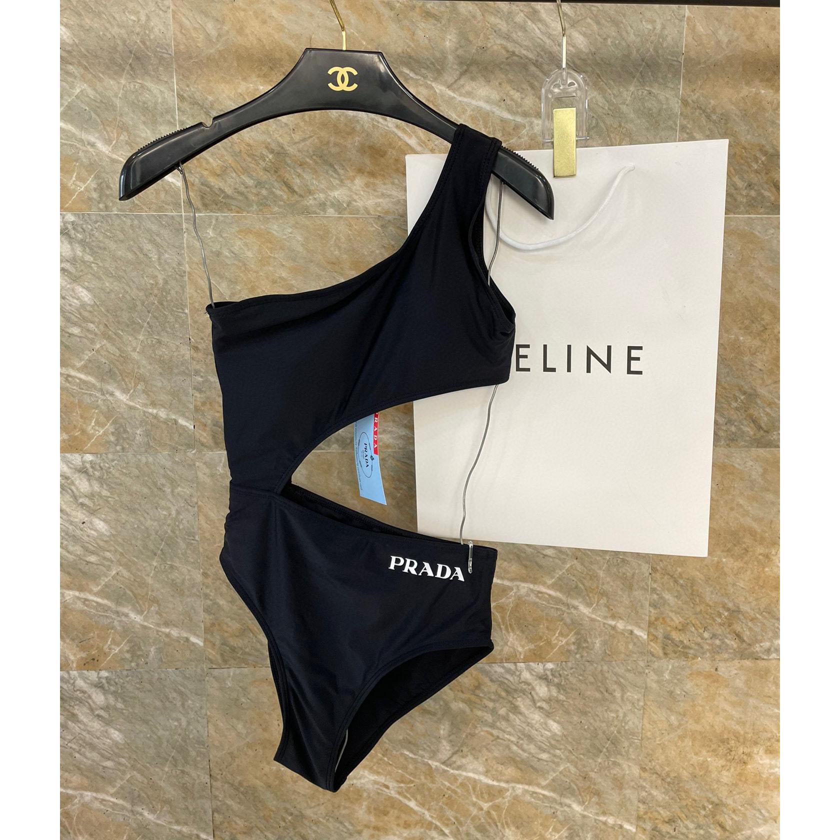 Prada One-shoulder Cut-out Swimsuit - DesignerGu