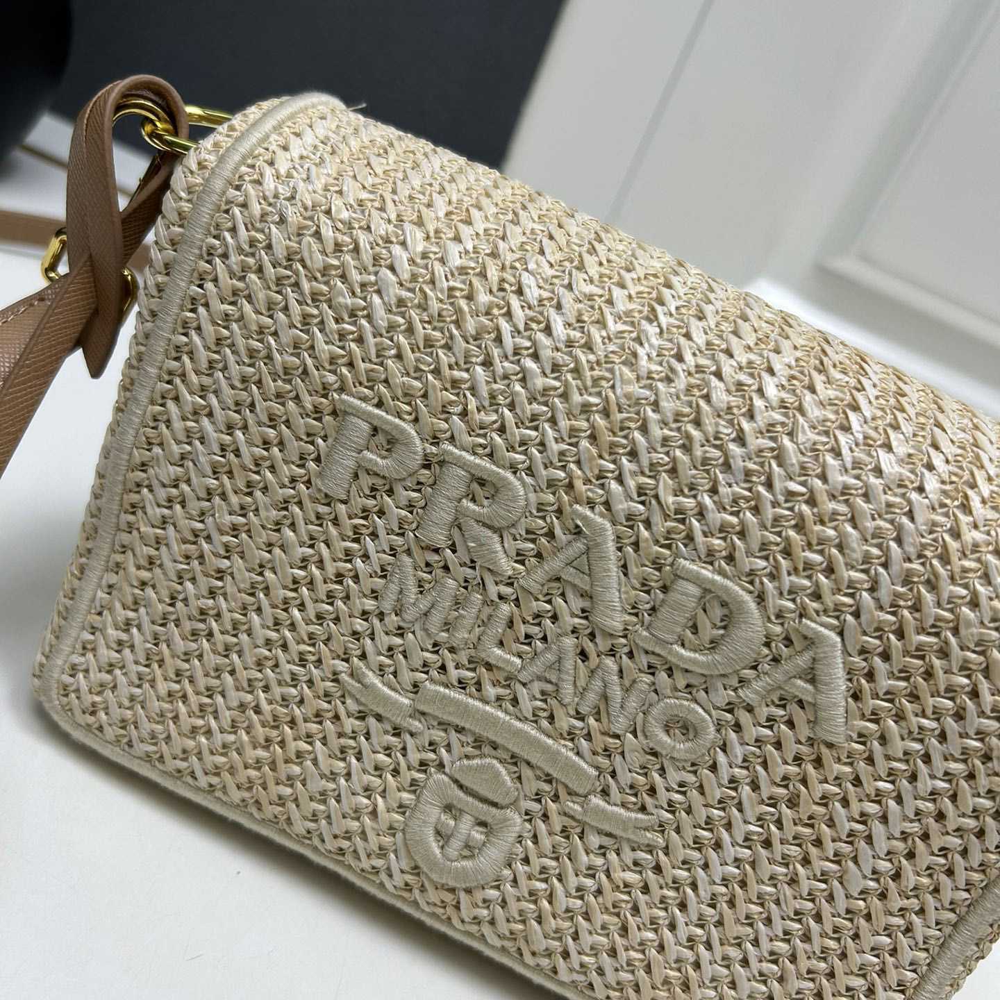 Prada Crochet Card Holder With Shoulder Strap (20x12x8cm) - DesignerGu