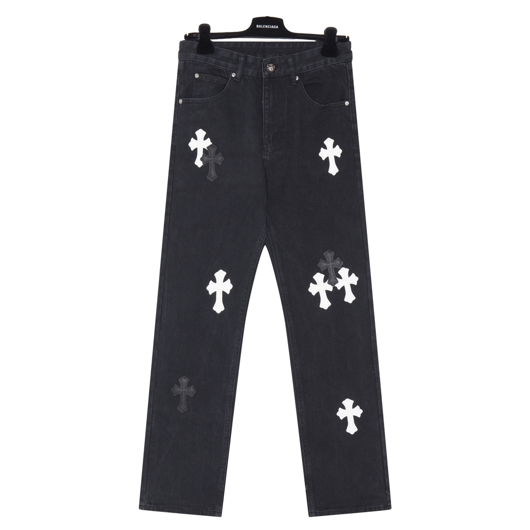 Chrome Hearts Cross Patch Jeans - DesignerGu