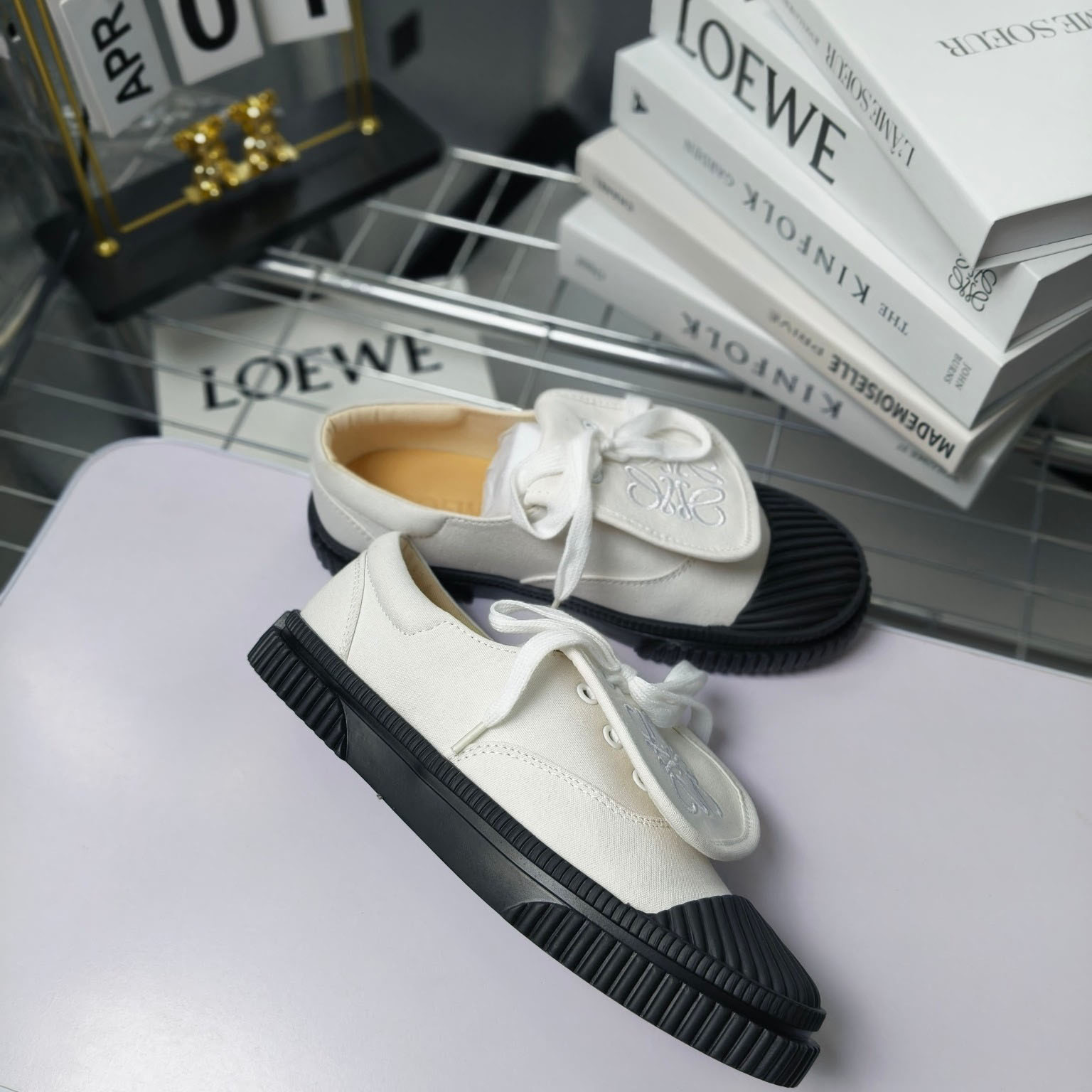 Loewe Anagram Embroidered Flap Low-Top Sneakers - DesignerGu