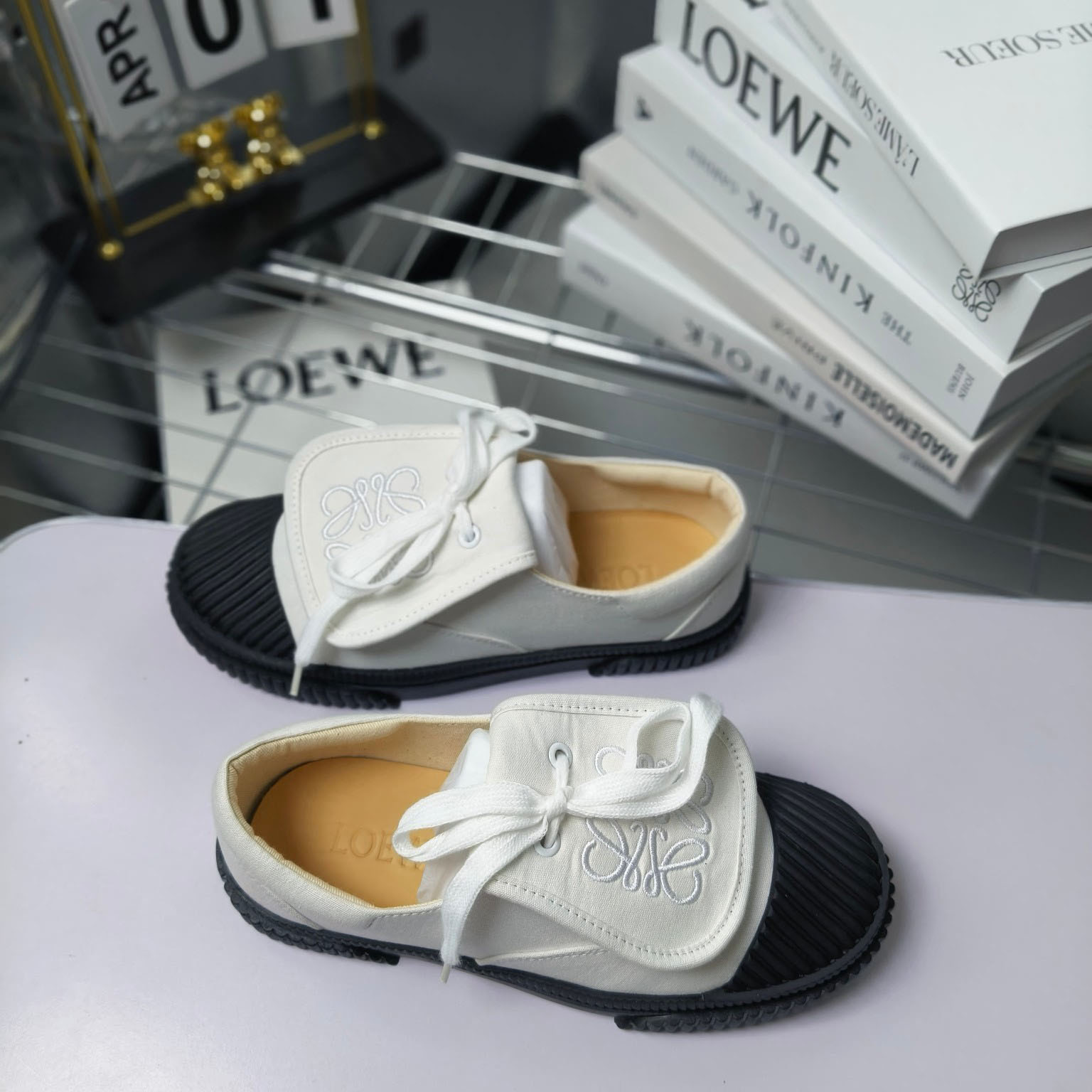 Loewe Anagram Embroidered Flap Low-Top Sneakers - DesignerGu