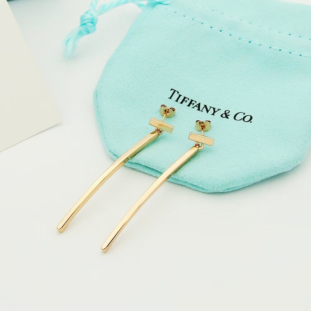 Tiffany & Co. Elongated Wire Bar Earrings - DesignerGu