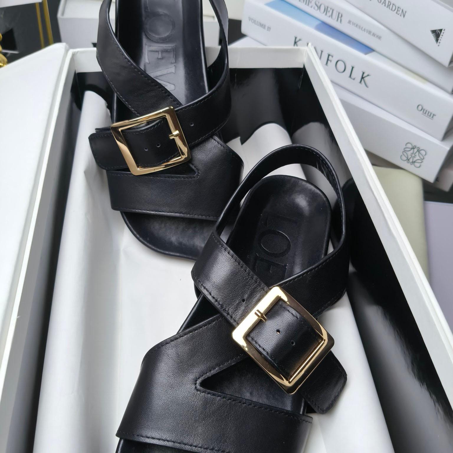 Loewe Ease Buckle Sandal In Vegetal Calfskin - DesignerGu