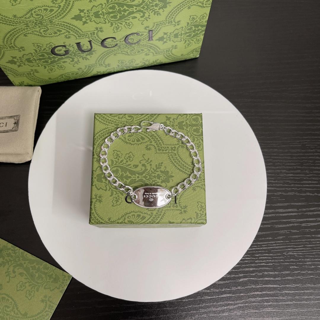 Gucci Trademark Chain Bracelet With Tag  - DesignerGu