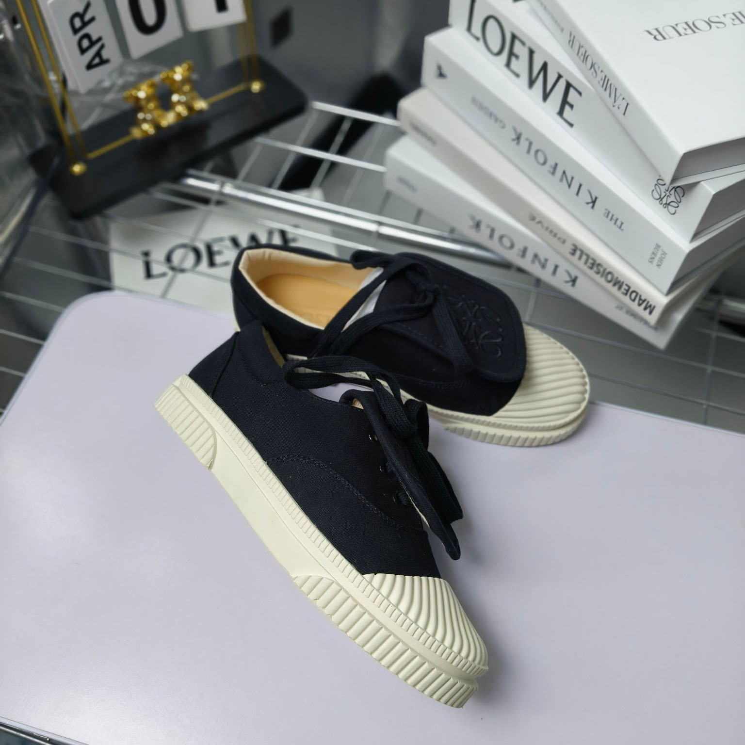 Loewe Anagram Embroidered Flap Low-Top Sneakers - DesignerGu