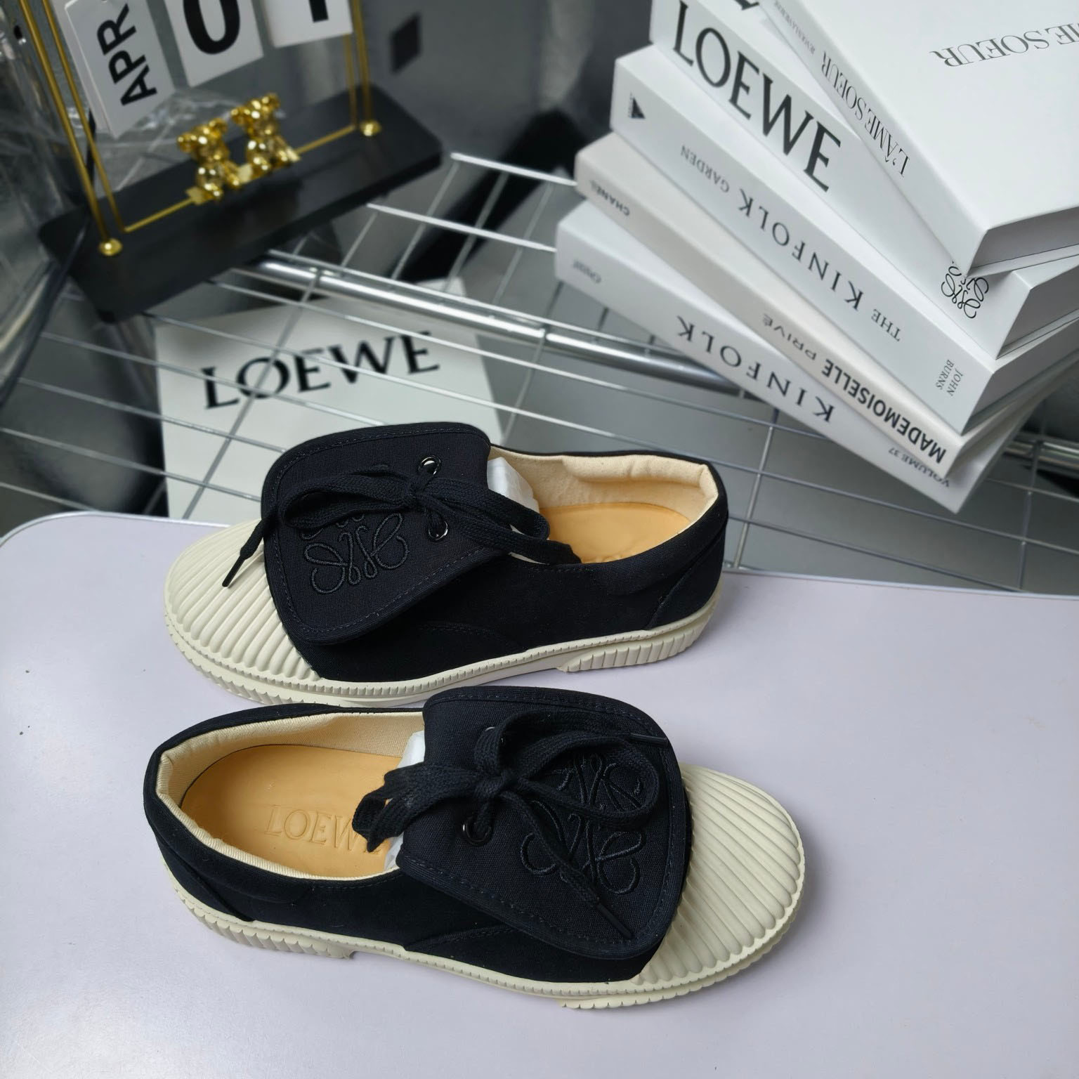 Loewe Anagram Embroidered Flap Low-Top Sneakers - DesignerGu