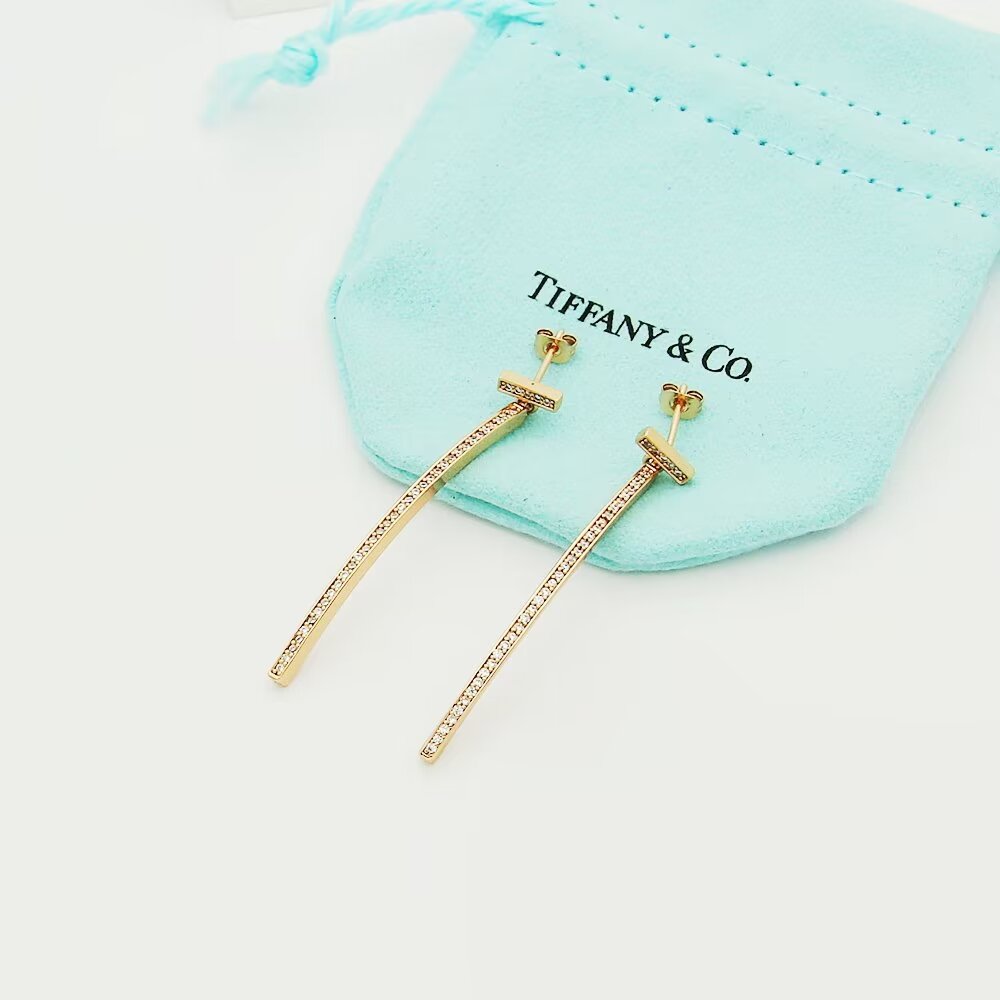 Tiffany & Co. Diamond Bar Earrings - DesignerGu