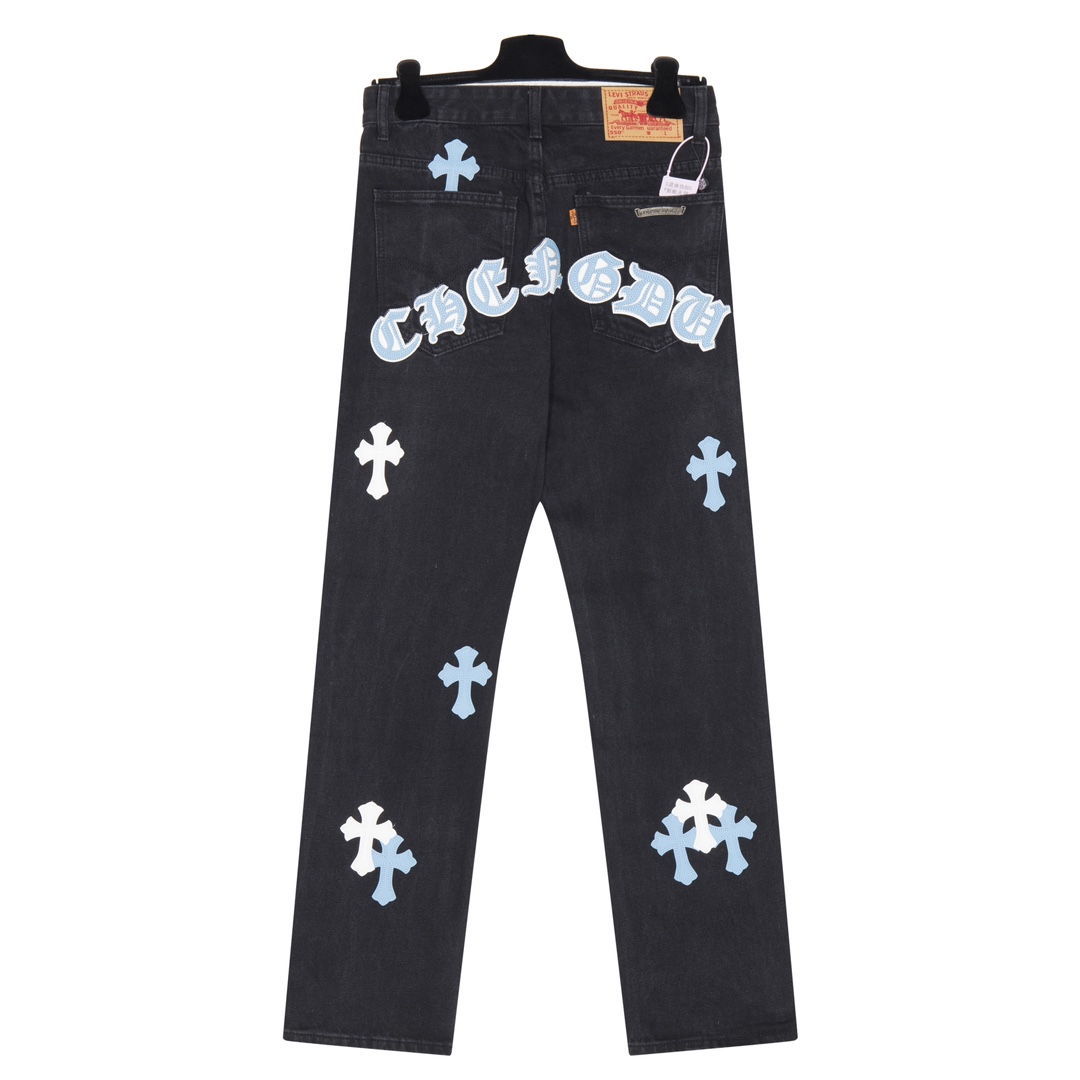 Chrome Hearts Cross Patch Jeans - DesignerGu