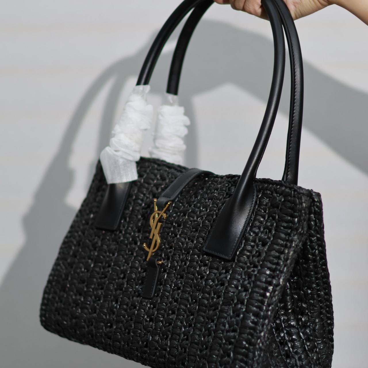 Saint Laurent Panier Raffia Tote Bag  29-21-9cm - DesignerGu