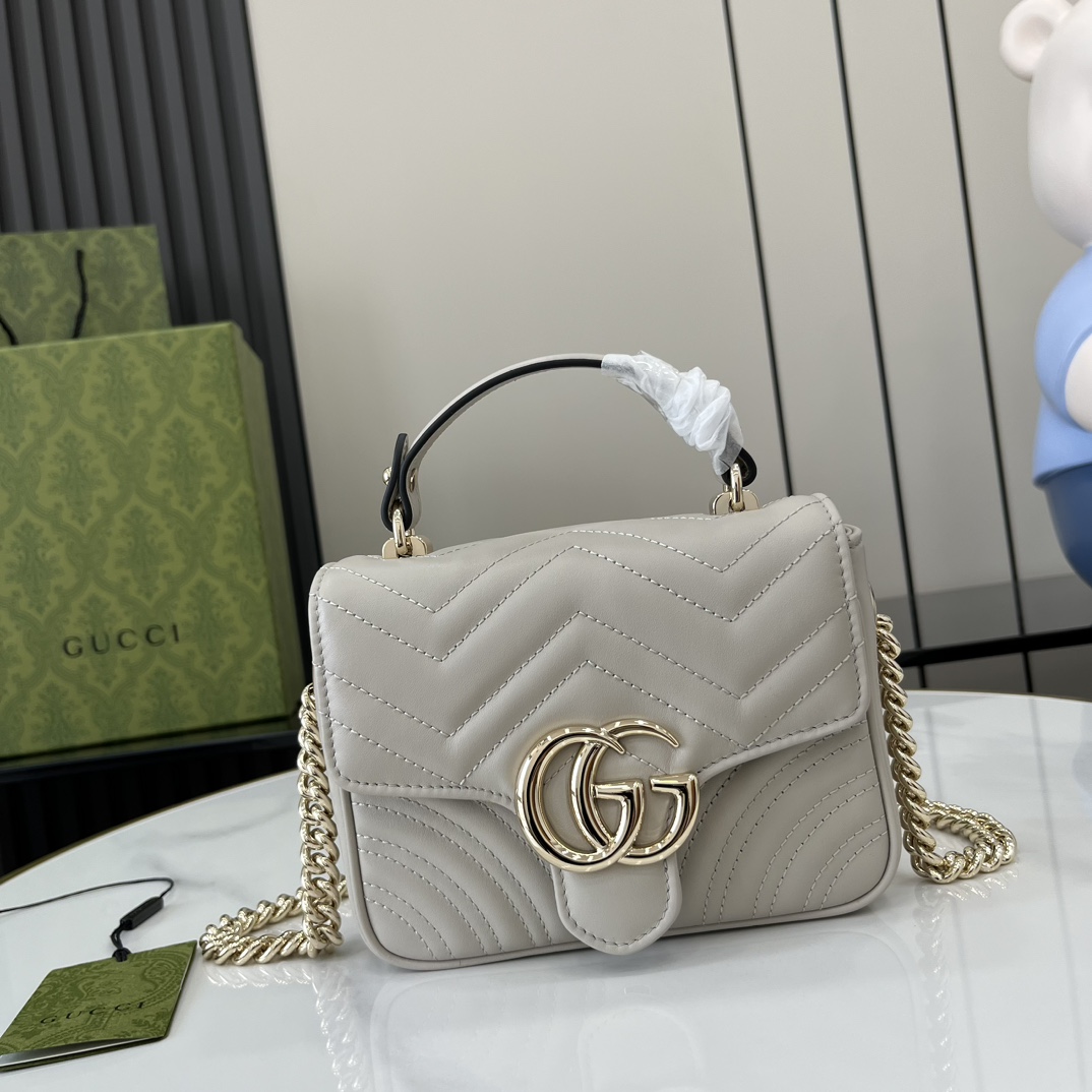 Gucci GG Marmont Mini Top Handle Bag - DesignerGu