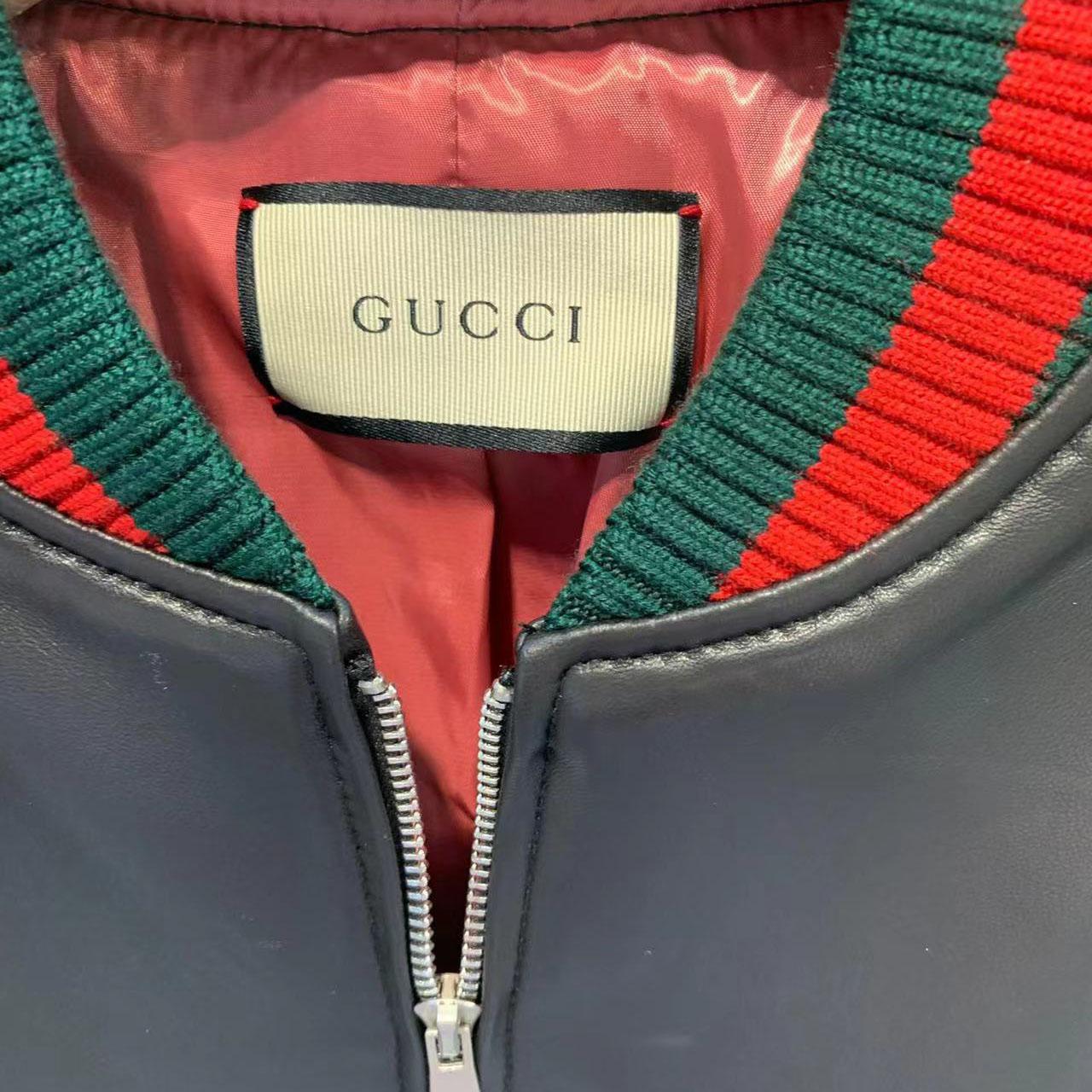 Gucci Leather Jacket With Web - DesignerGu