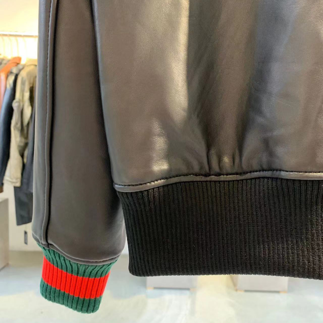 Gucci Leather Jacket With Web - DesignerGu