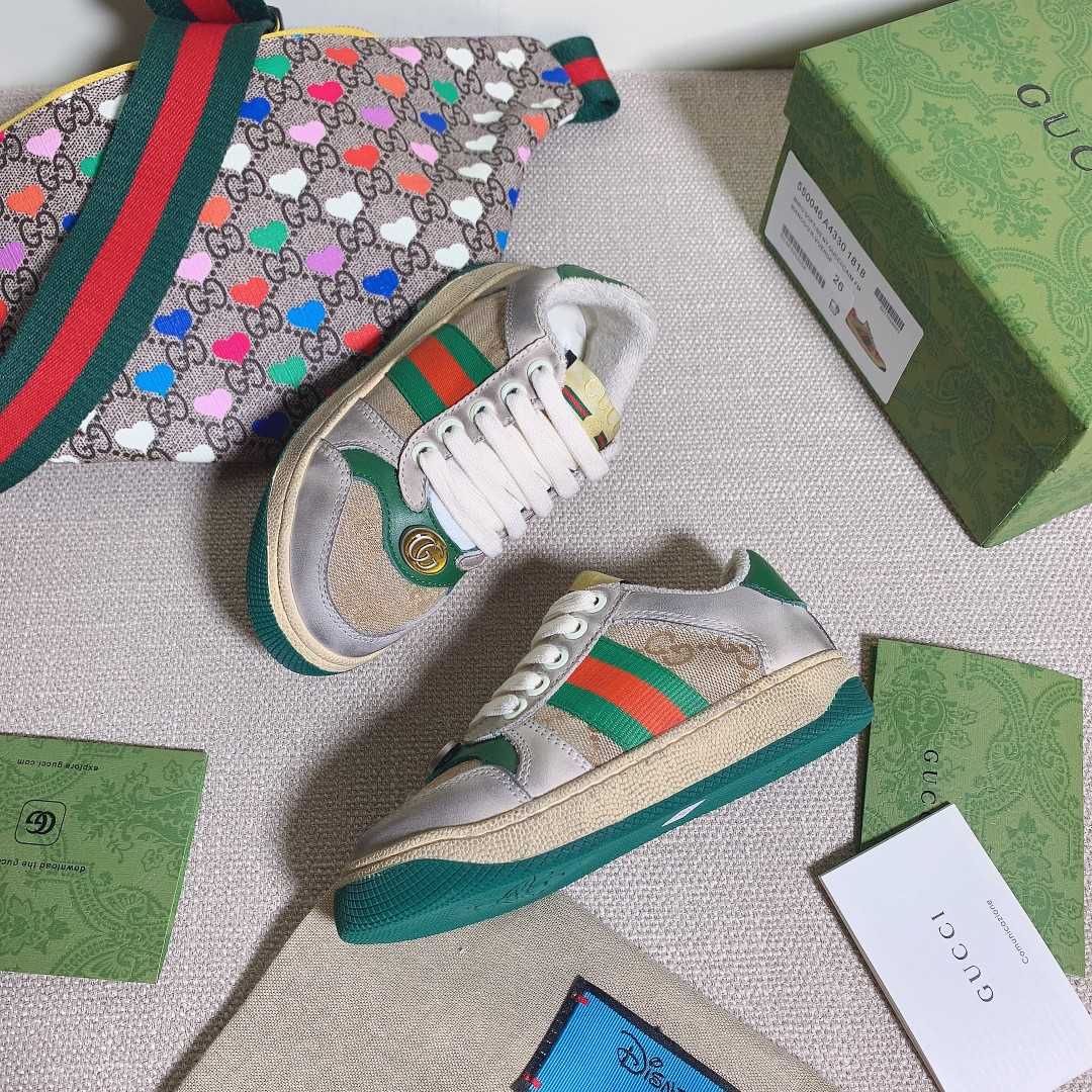 Gucci  Kids Screener Trainer With Web - DesignerGu