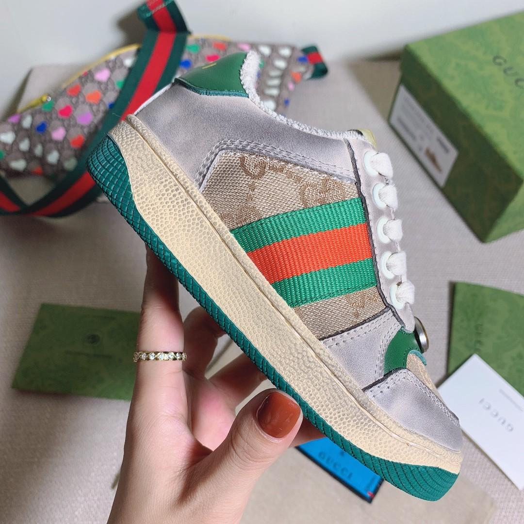 Gucci  Kids Screener Trainer With Web - DesignerGu