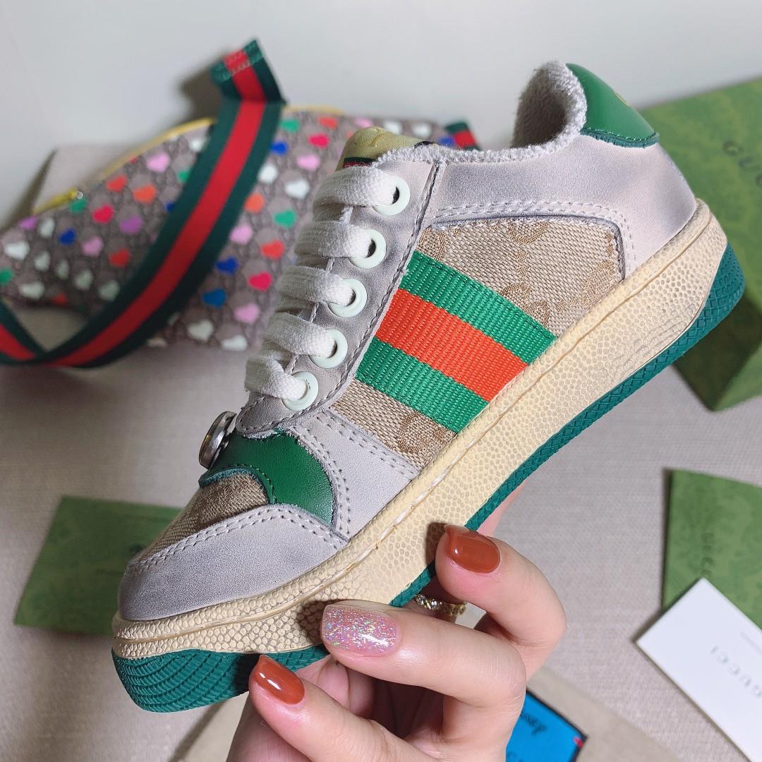 Gucci  Kids Screener Trainer With Web - DesignerGu