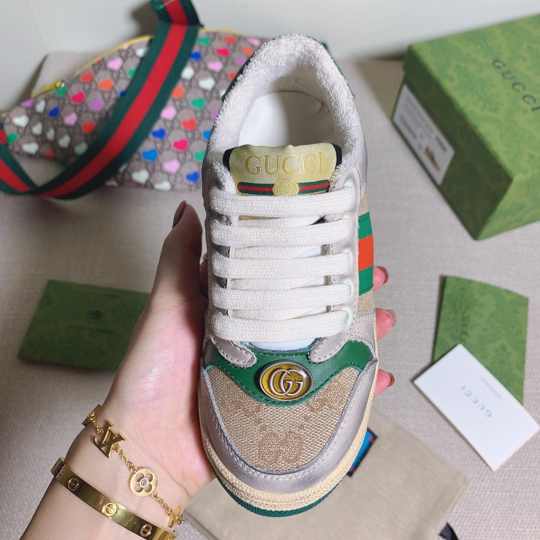 Gucci  Kids Screener Trainer With Web - DesignerGu