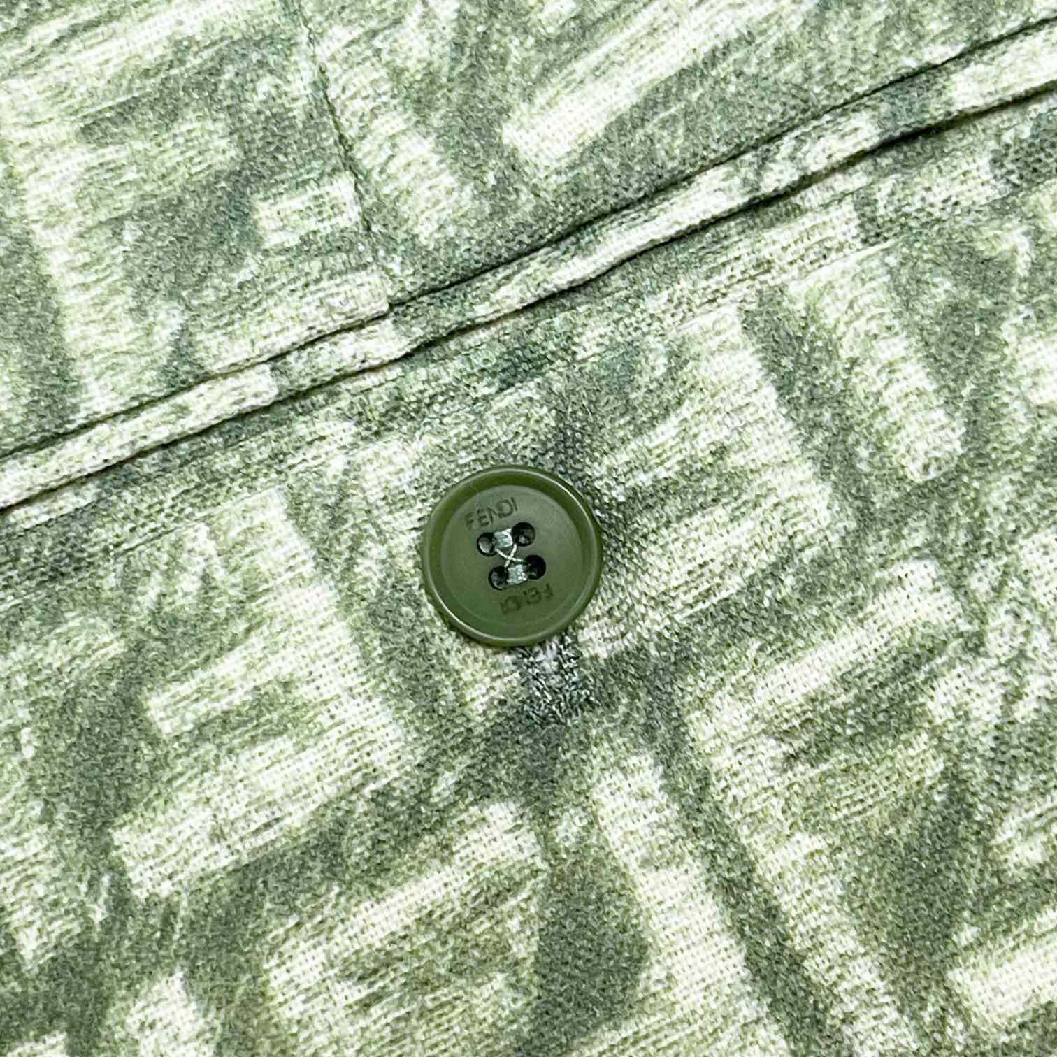 Fendi Short Trousers In Green FF Linen - DesignerGu