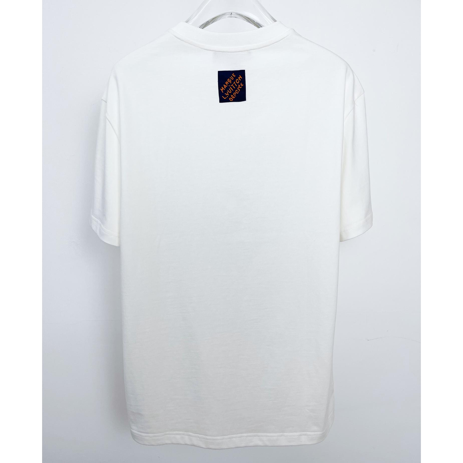 Louis Vuitton Embroidered Short-Sleeved T-Shirt  1AFRA0 - DesignerGu