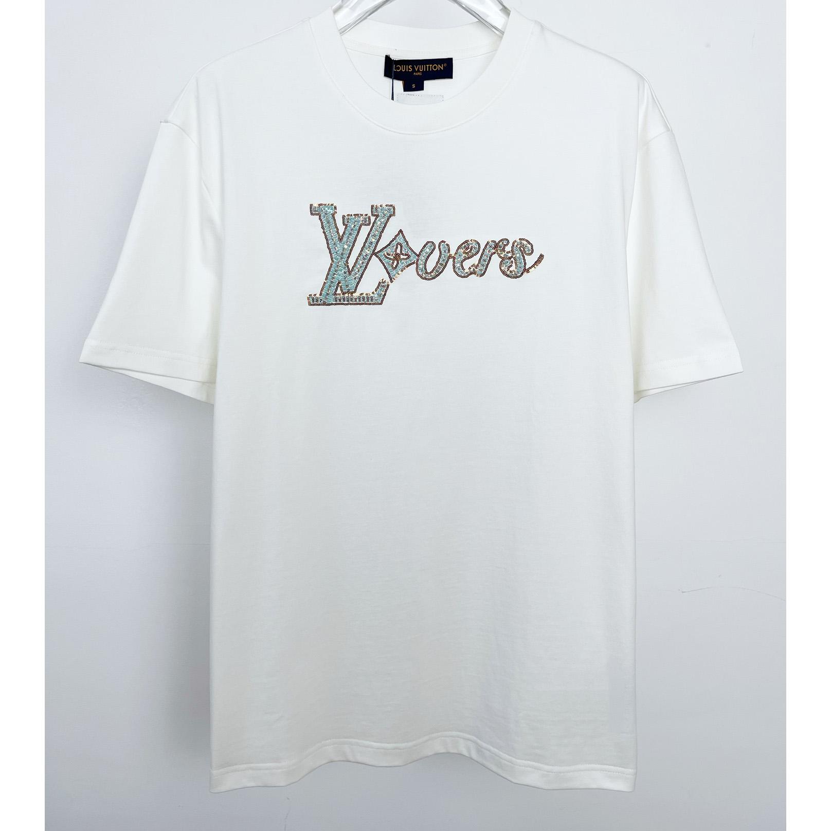 Louis Vuitton Embroidered Short-Sleeved T-Shirt  1AFRA0 - DesignerGu