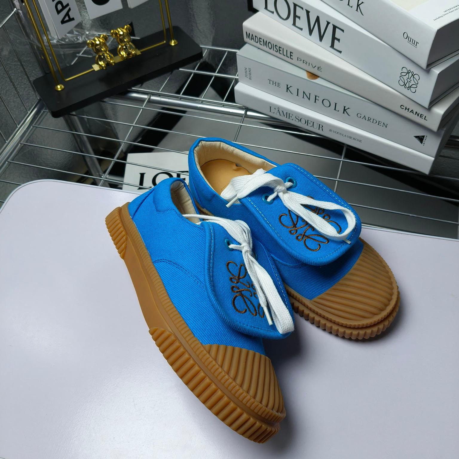 Loewe x Paula’s Ibiza Denim Flap Sneakers - DesignerGu