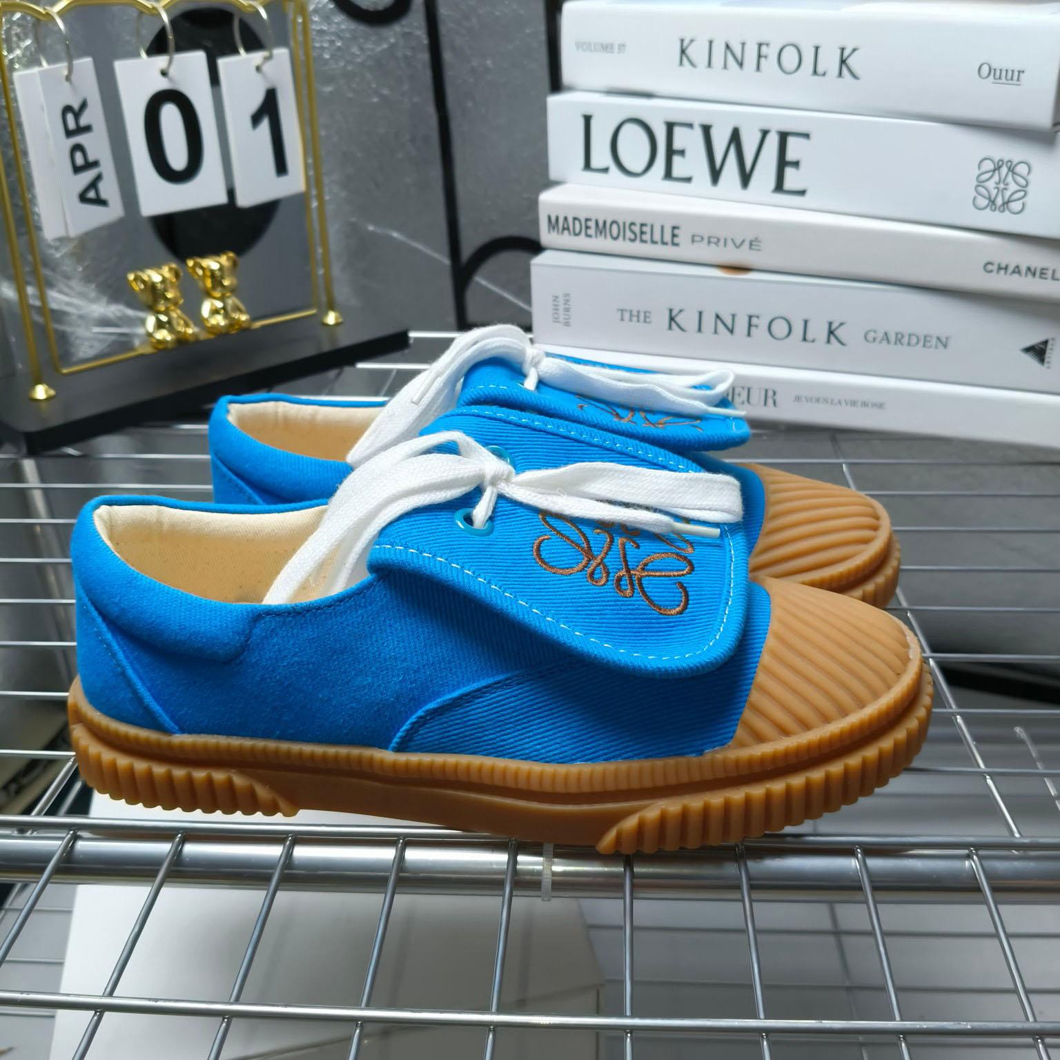 Loewe x Paula’s Ibiza Denim Flap Sneakers - DesignerGu