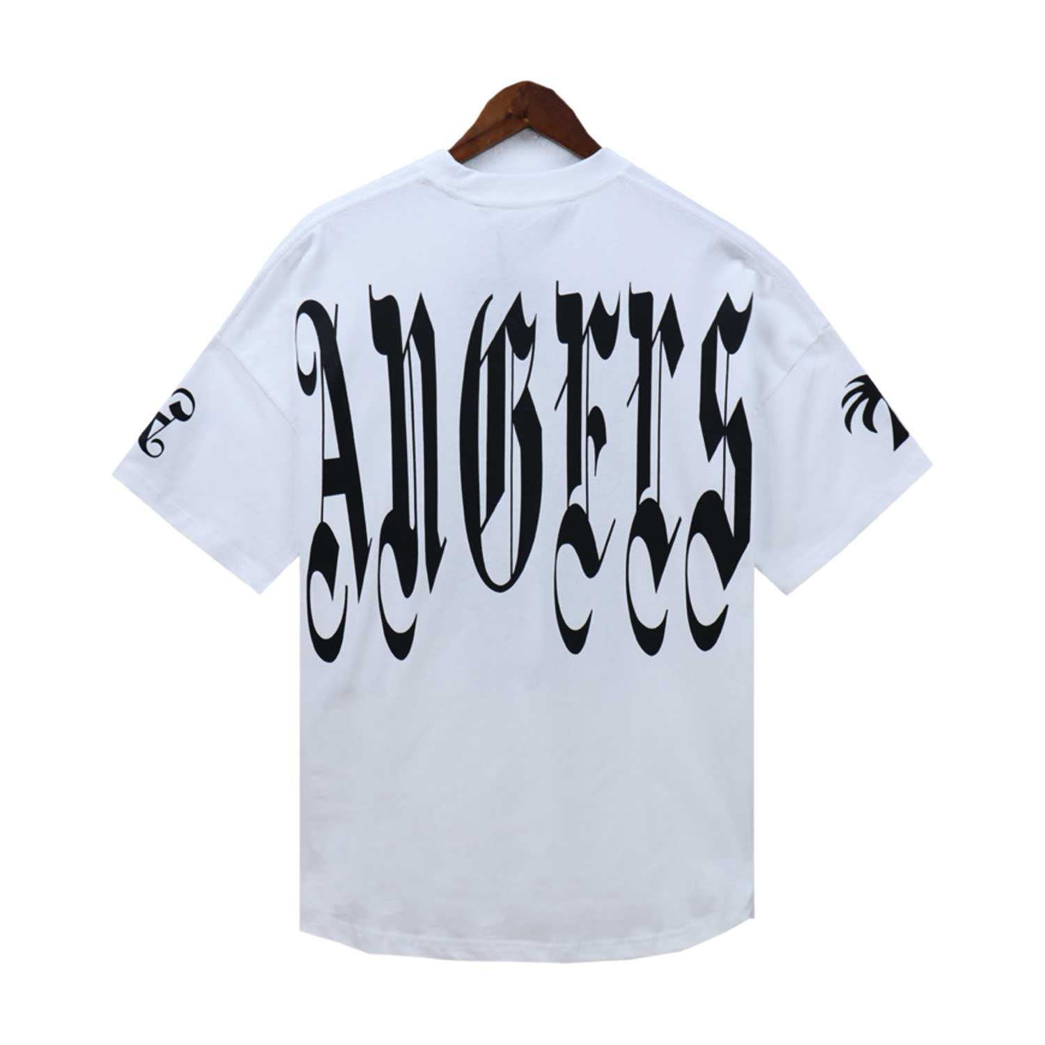 Palm Angels Gothic Logo Over T-Shirt White - DesignerGu