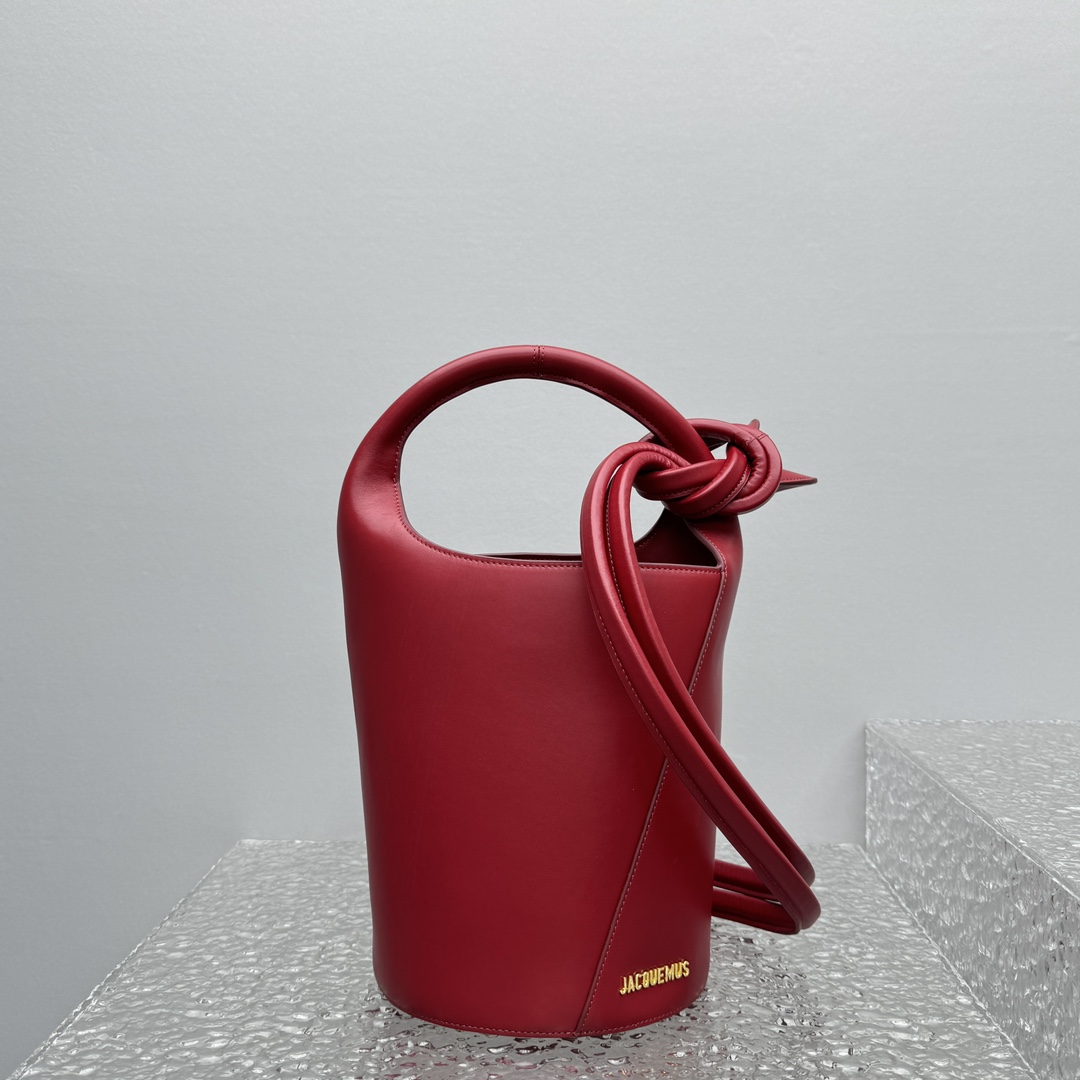 Jacquemus Le petit Tourni Mini Knotted Bucket Bag - DesignerGu