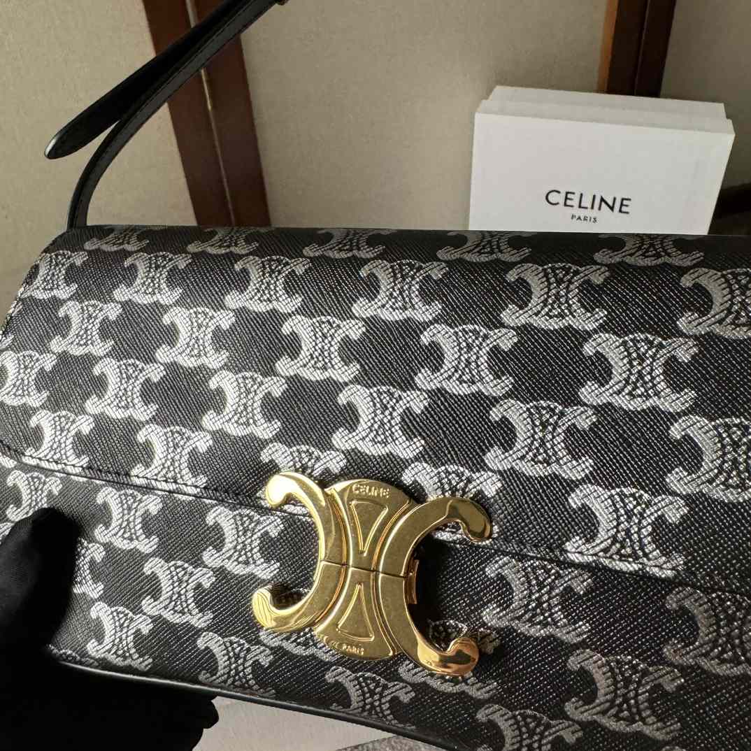 Celine Medium Celine Lola Bag In Triomphe Canvas Two-tone  - DesignerGu