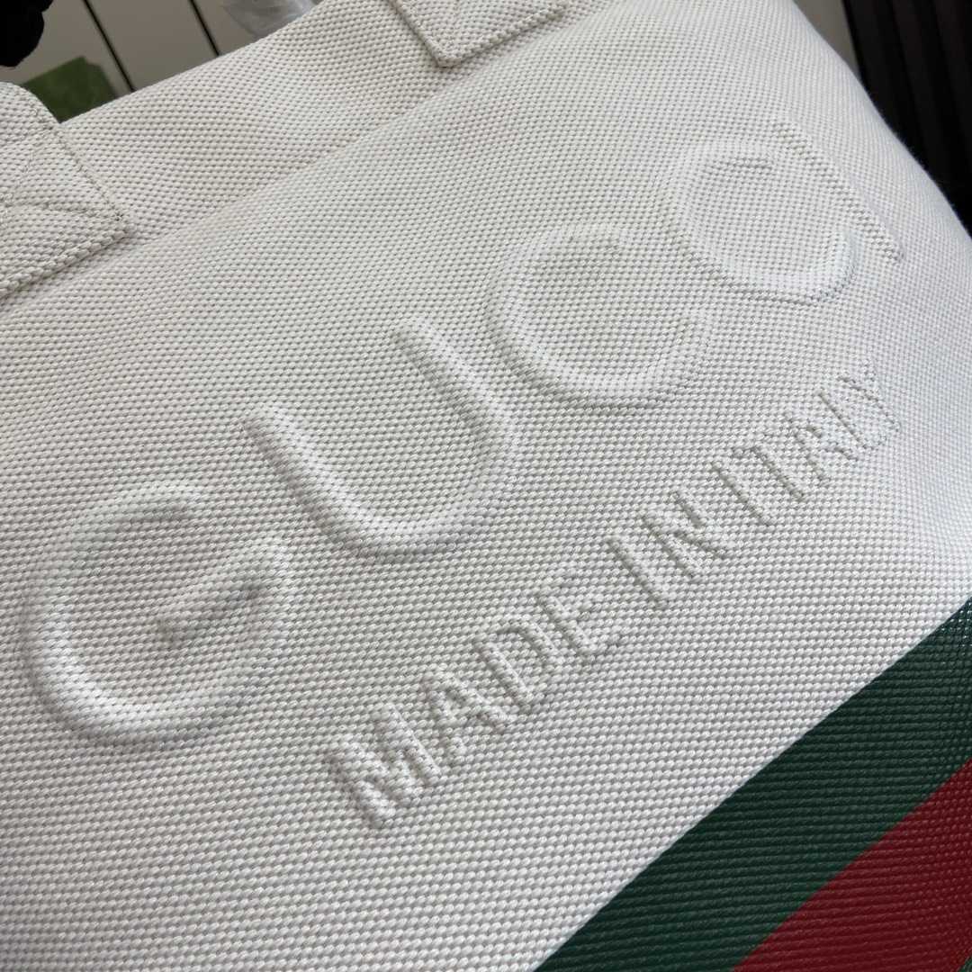 Gucci Canvas Tote Bag With Embossed Detail  - DesignerGu