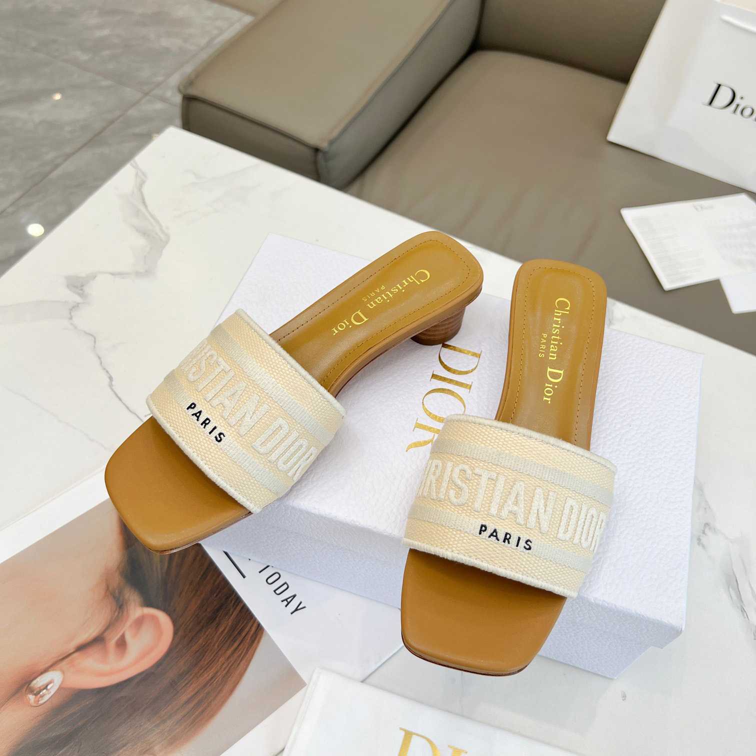 Dior Dioriviera Dway Heeled Slide - DesignerGu