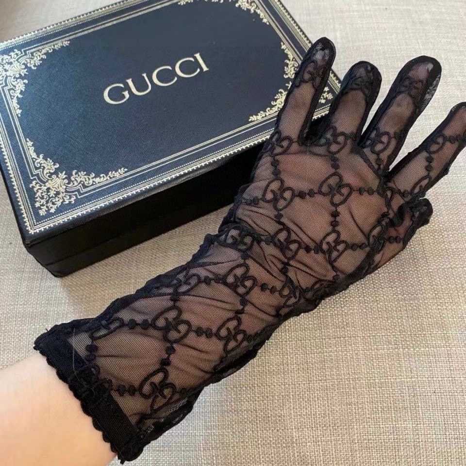 Gucci Tulle Gloves With GG Motif - DesignerGu