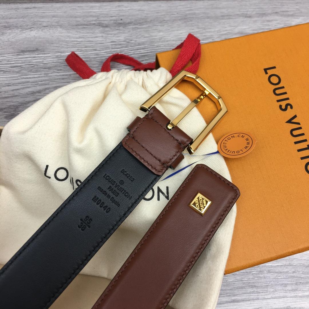 Louis Vuitton 35mm Leather Belt - DesignerGu