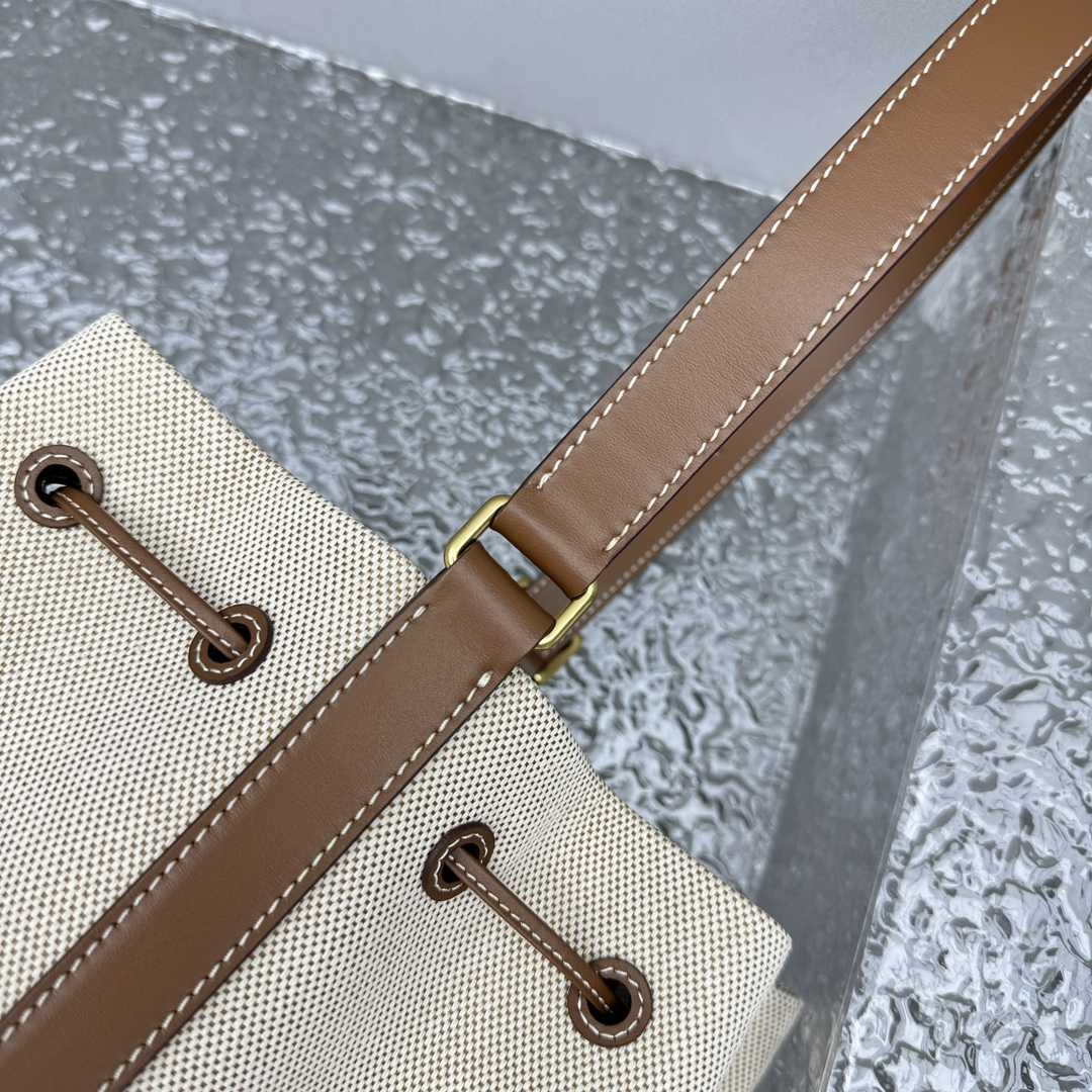 Miu Miu Canvas And Leather Bucket Bag - DesignerGu