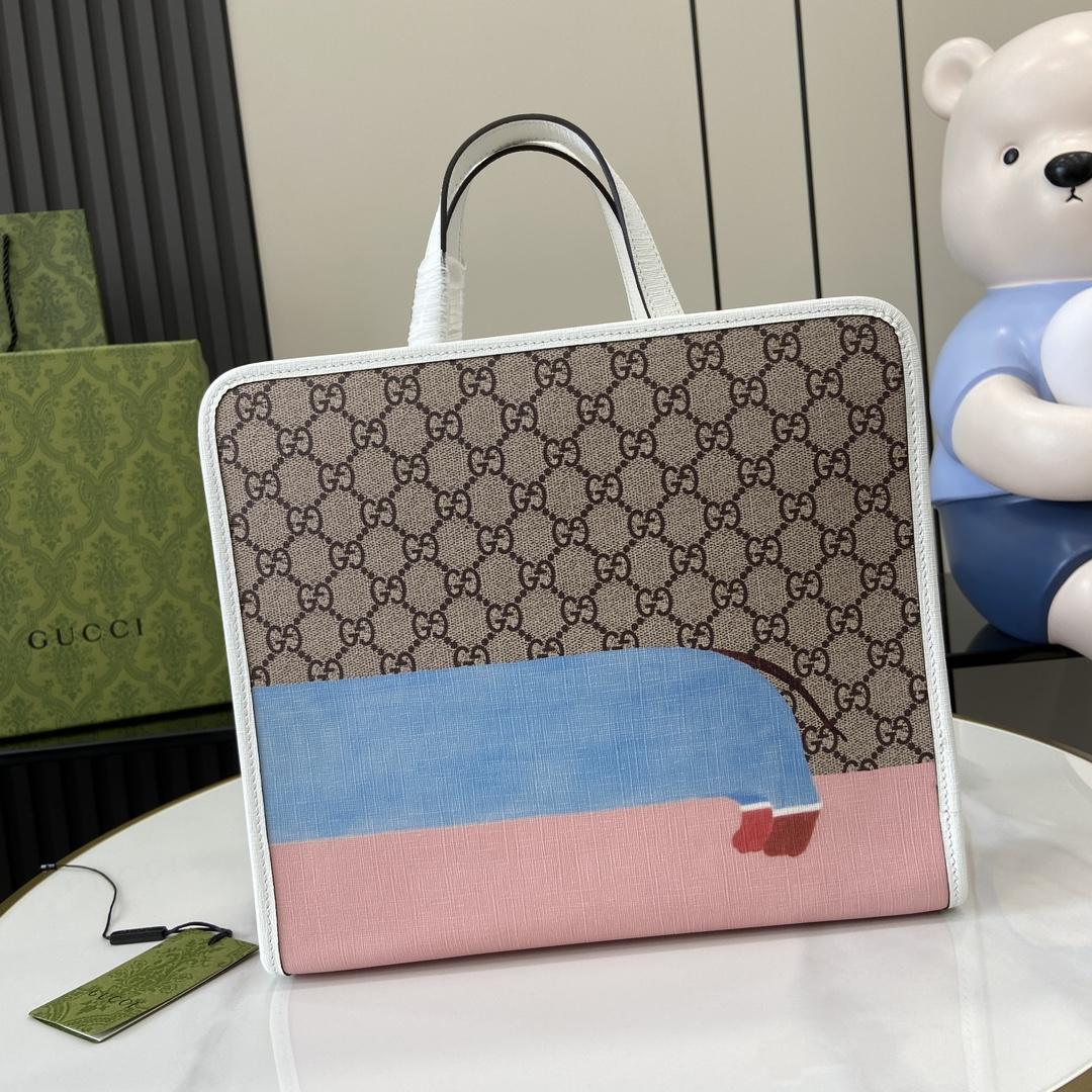 Gucci Children's Dog Print Tote Bag - DesignerGu