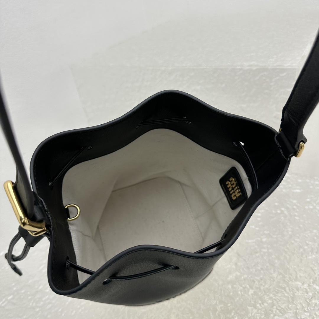 Miu Miu Leather Bucket Bag - DesignerGu