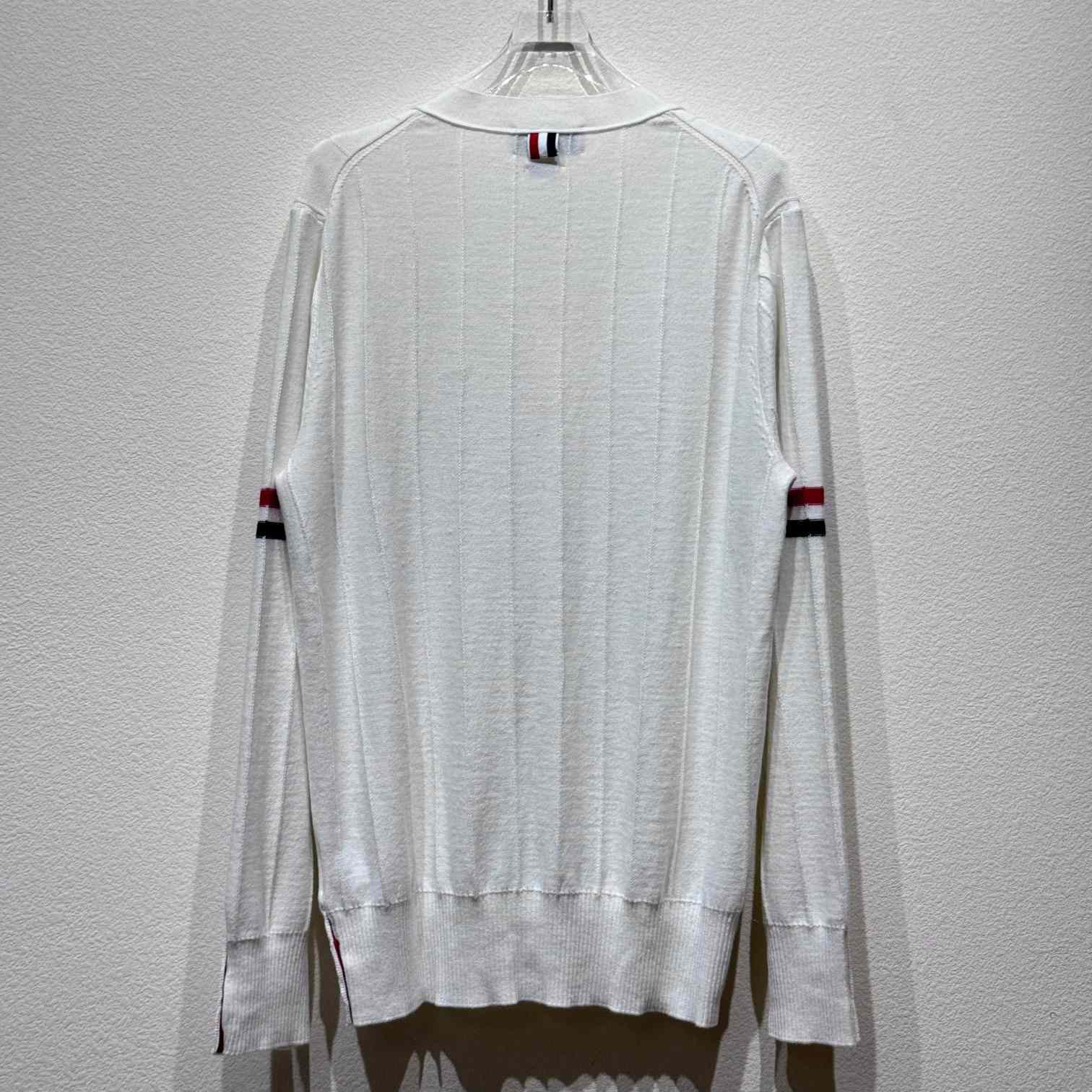 Thom Browne RWB striped V-neck cardigan - DesignerGu