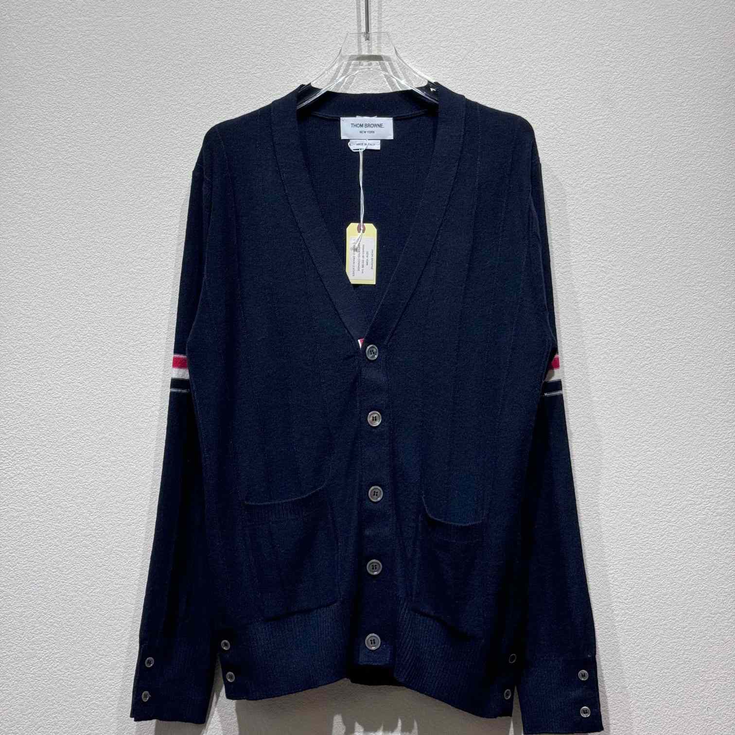 Thom Browne RWB striped V-neck cardigan - DesignerGu