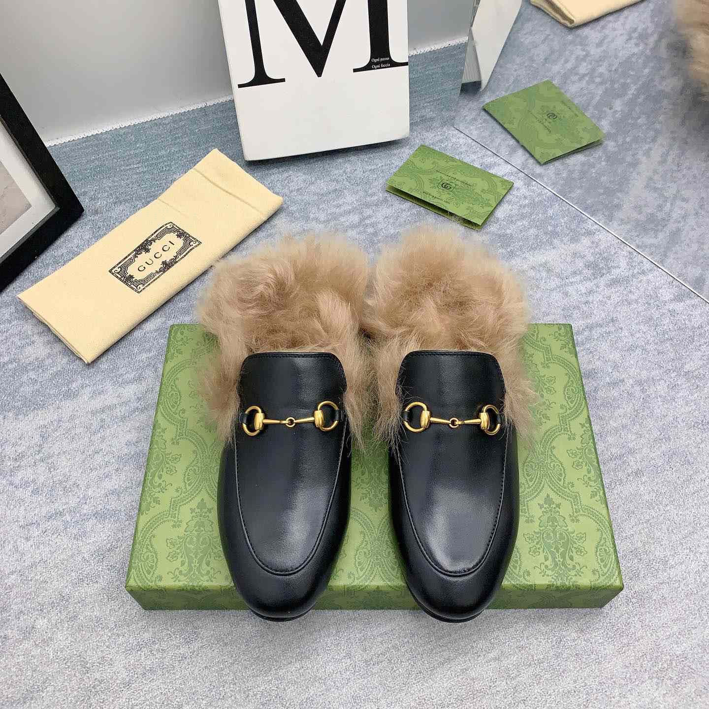 Gucci Fur Loafers - DesignerGu