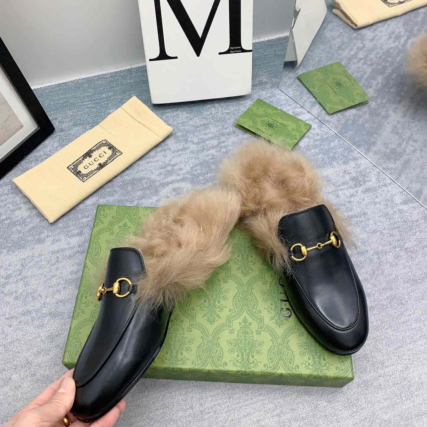 Gucci Fur Loafers - DesignerGu