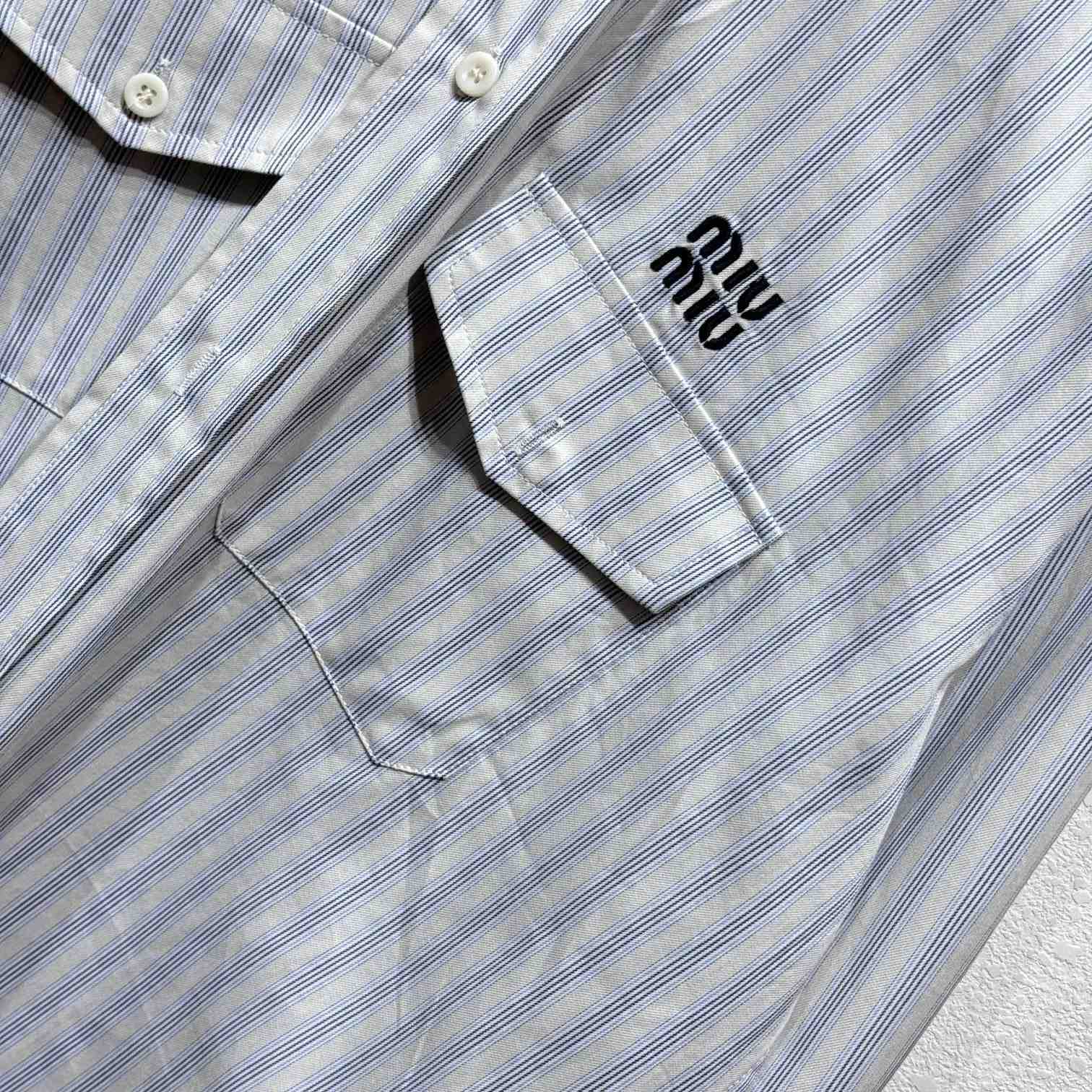 Miu Miu Striped Cotton Shirt - DesignerGu