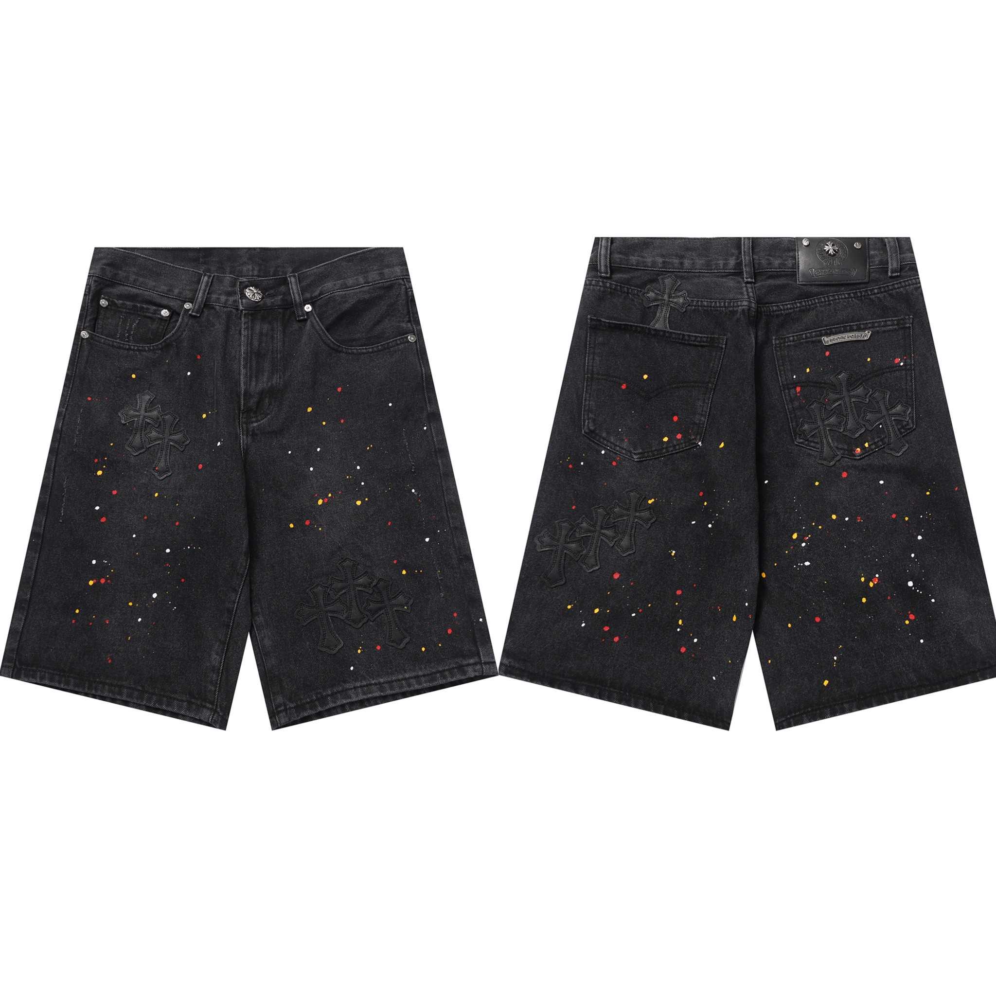 Chrome Hearts Cross Patch Denim Shorts - DesignerGu