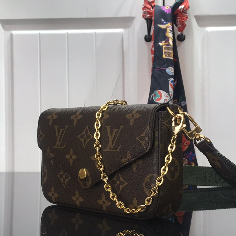 Louis Vuitton Monogram Mini Felicie Multi Bag （ 17-9.5-6.5 cm）  M80091 - DesignerGu