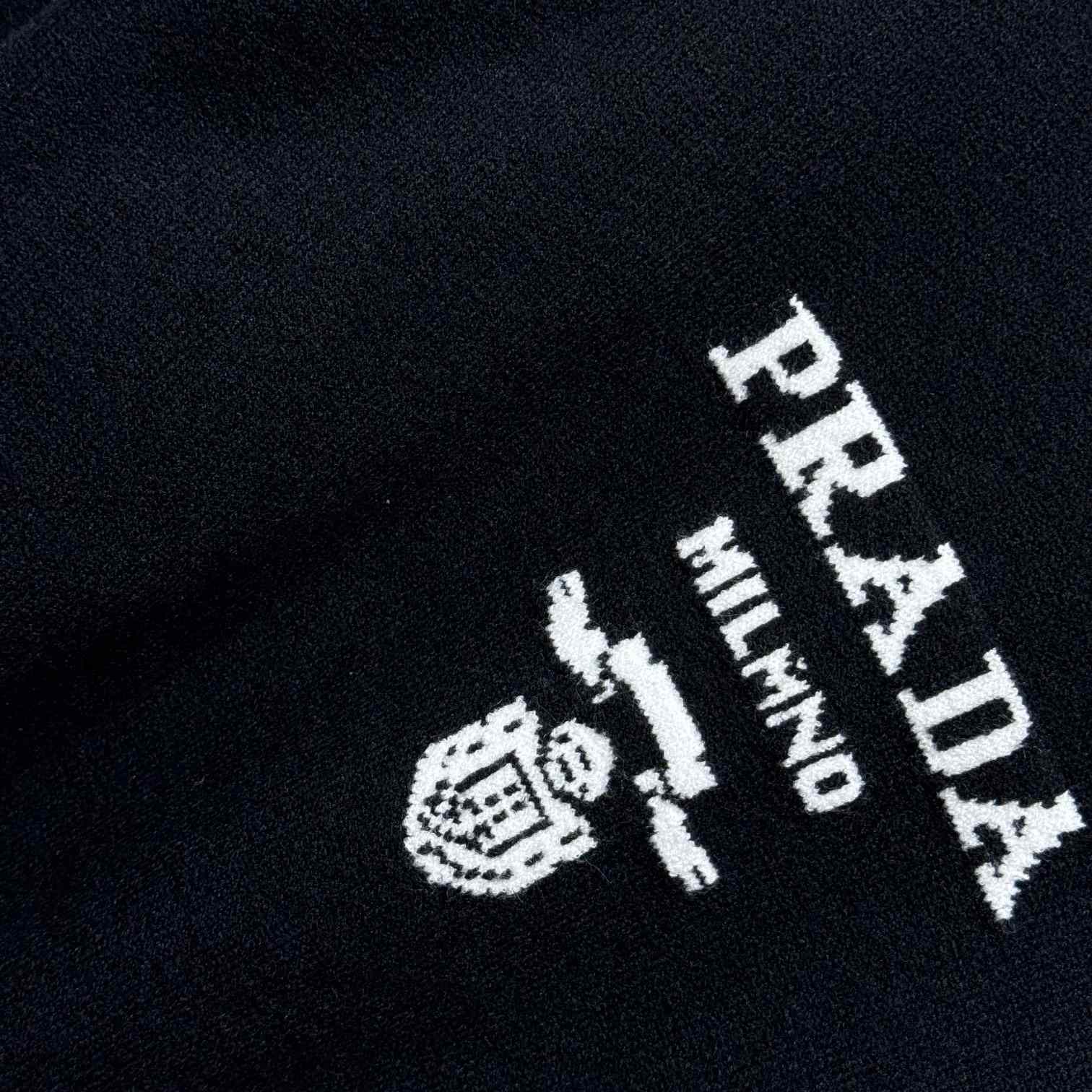 Prada Cashmere And Wool Prada Logo Crew-neck Sweater - DesignerGu