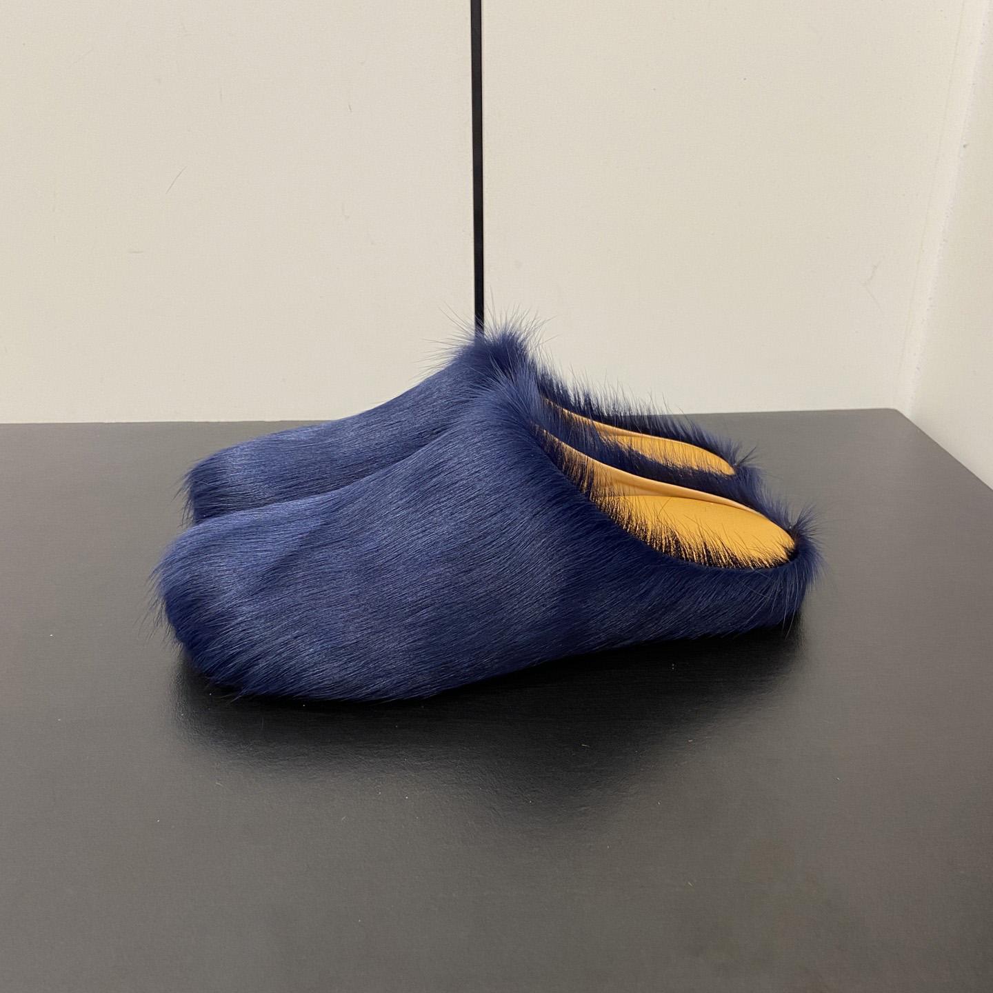 Marni Fussbet Sabot Calf-hair Slippers  - DesignerGu