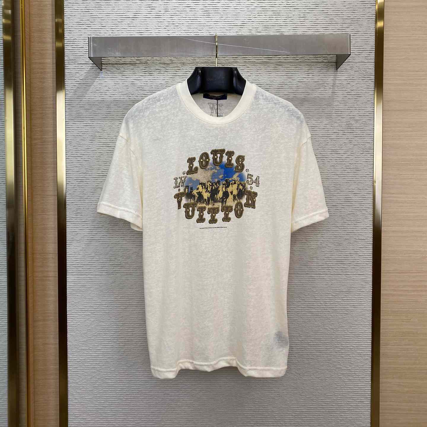 Louis Vuitton Graphic Cotton And Linen-Blend T-Shirt   1AFWUT - DesignerGu