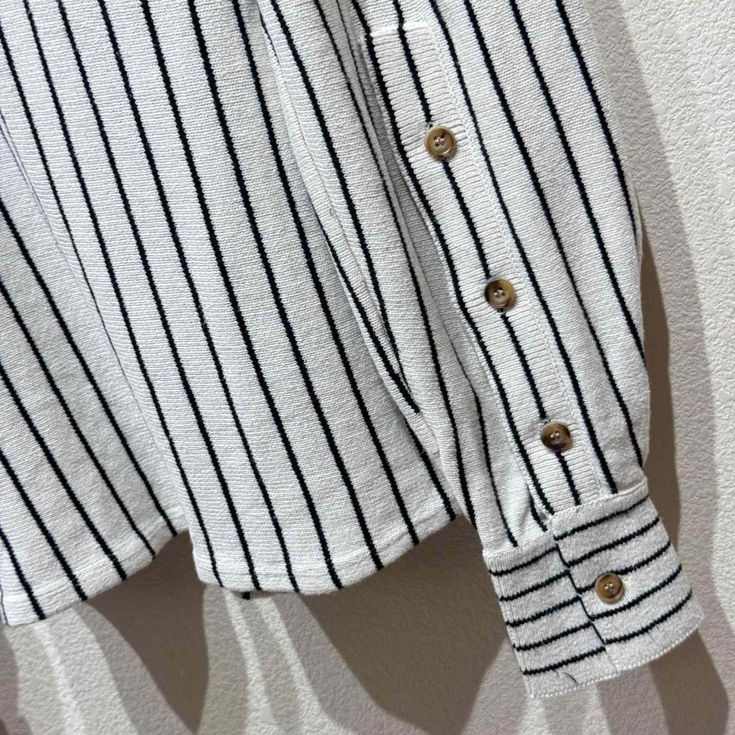 Bottega Veneta Pinstripe Knitted Linen Shirt - DesignerGu